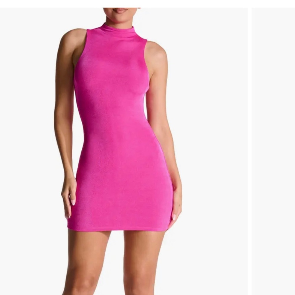 NWT Naked Wardrobe hot pink  bodycon dress